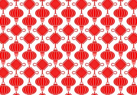 China Lamp Seamless Pattern Stock Illustration