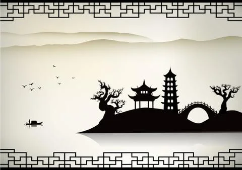 China landscape Stock Illustration