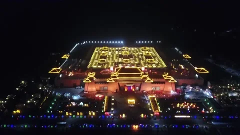 China Largest Lantern Array in Zhangye, China Stock Footage 280572708