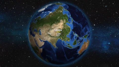 CHINA LHASA ZOOM IN FROM SPACE Stock Footage 115550463