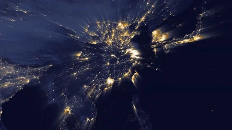 China lights from space zoom Stock Footage 43944302