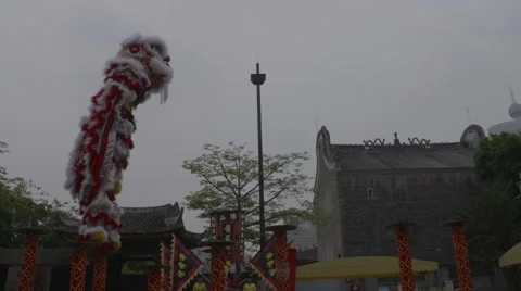 China Lion dance acrabat Video stock 53023741