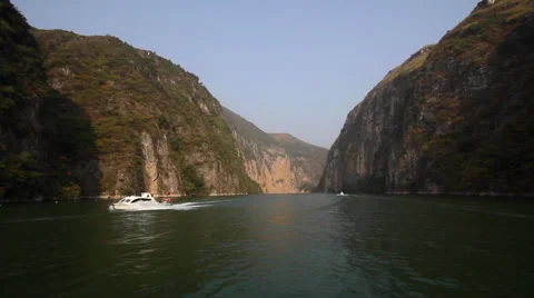 CHINA LITTLE THREE GORGES DAM YANGTZE RIVER WUSHAN Stock Footage 49227237