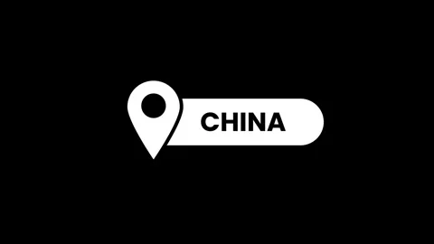 China location pinpoint tracking marker animation isolated on black background Stock-Footage 331157269