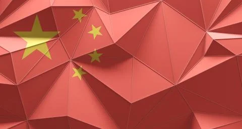 China low poly flag design background Иллюстрация