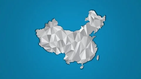 China low poly map with geometric shapes or triangles Stock Footage 291862339