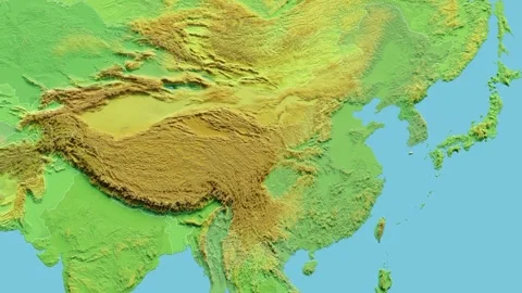 China Map 3D animated with Borders Stock Footage 348518984