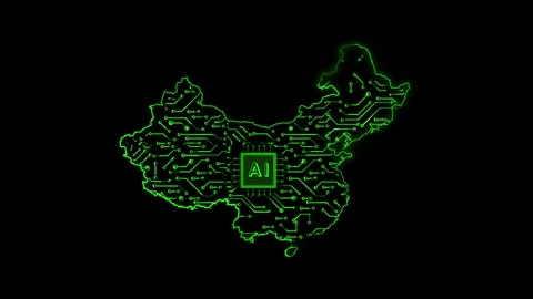 China Map AI Chipset Technology Opener Video stock 337055144