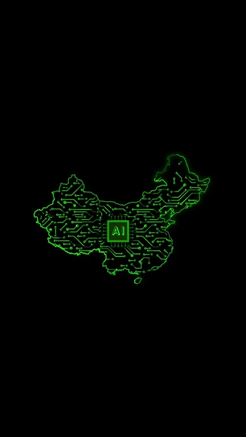 China Map AI Chipset Technology Opener Vídeo Stock 337171270