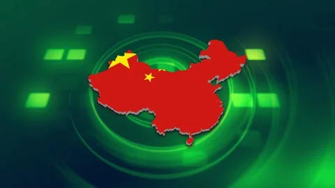 China Map and Flag Background 스톡 동영상 344027362