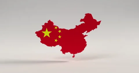 China Map and Flag rotating Stock Footage 251454318