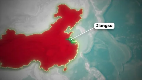 China Map Animation Highlighting Jiangsu Province Stock Footage 322527029