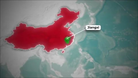 China Map Animation Highlighting Jiangxi Province Stock Footage 322527204
