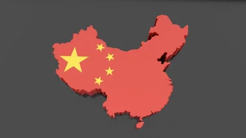 China  map on black background animation Stock Footage 162827169