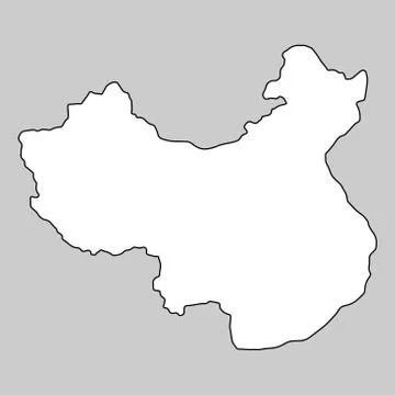 China map black outline vector Illustrazione stock