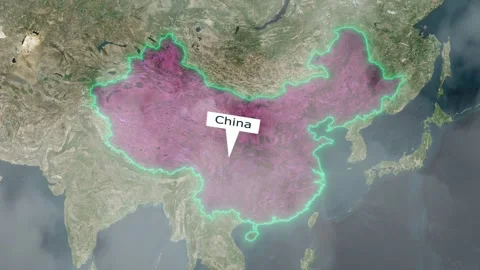 China Map - Clouds Effect Stock Footage 266996197