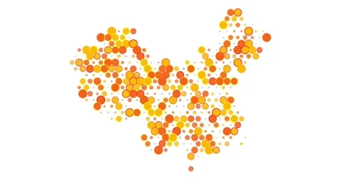 China Map in Colorful Dot Matrix Stock Footage 312355850