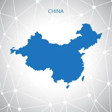 China map, communication background . Vector illustration 库存插图