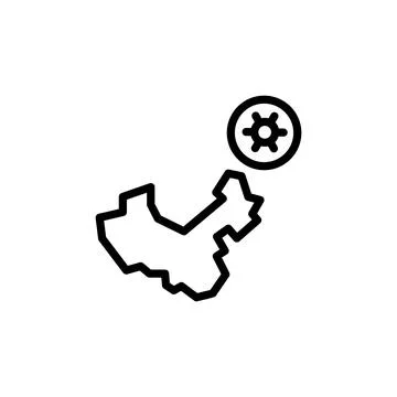 China, map, coronavirus icon. Simple line, outline vector elements of viral Illustrazione stock
