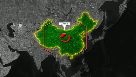 China Map - Cyber Attack Stock Footage 268617872