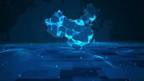 China Map Digital Number Code Business Security Technology Background Stock-Footage 339046647