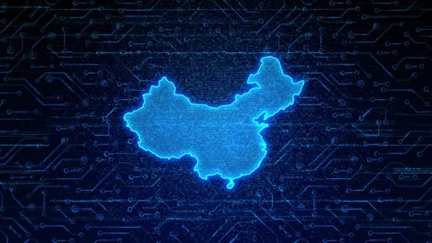 China Map Digital Technology Opener Stock Footage 335080904