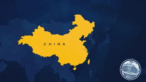 China Map with Effects Stock Footage 341309365