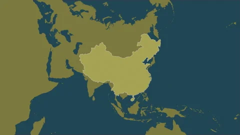 China map - extract. Border. Pattern. Labels Stock Footage 321096932