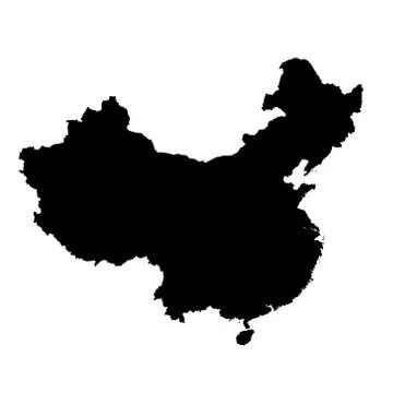 China map - filled hand-drawn map Ilustración de archivo