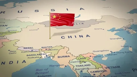 China Map Flag 4K Loop Vídeos de archivo 315099380