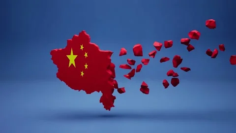 China Map With Flag Stock Footage 323591010