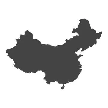 China map. Grey vector illustration on white background Stock Illustration