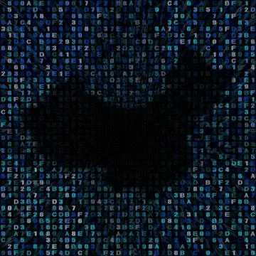 China map on hex code illustration Illustrazione stock