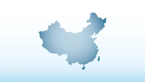 China map ice with dark and light effect on light background illustration Stock Footage 291862306
