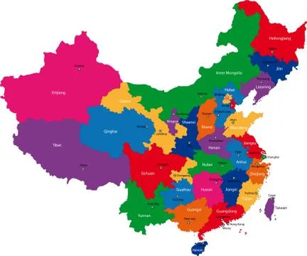 China map Stock Illustration