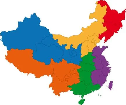 China map Stock Illustration