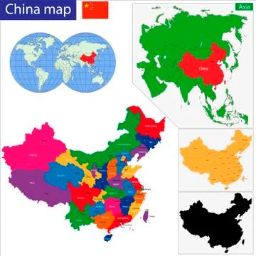 China map Stock Illustration