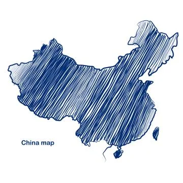 China map Stock Illustration