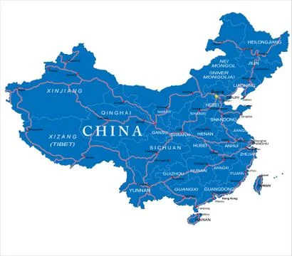China map Stock Illustration