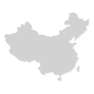 China map isolated on white background. Map with shadow. Vector illustration  Stock Illustration