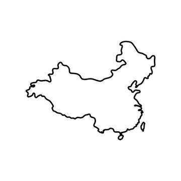 China map isolated on white background. Vector illustration. Stock Illustration