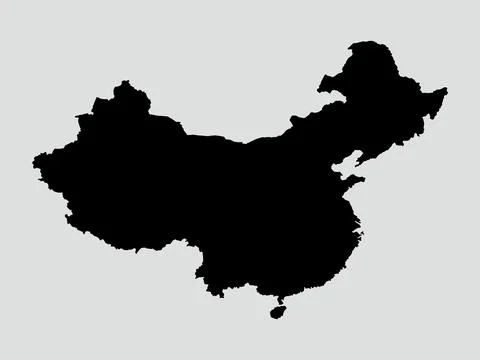 China map isolated on white background Stock Illustration