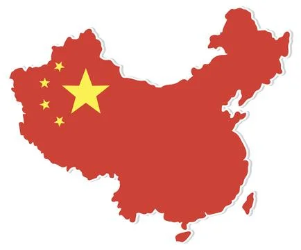 China Map with National Flag Elements Stock Illustration