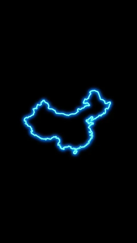 China Map Outline Neon Lights Stock Footage 333056059