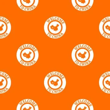 China map pattern vector orange Illustrazione stock