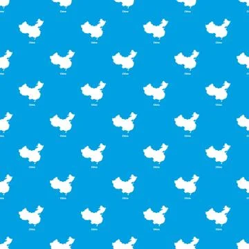 China map pattern vector seamless blue Stock Illustration