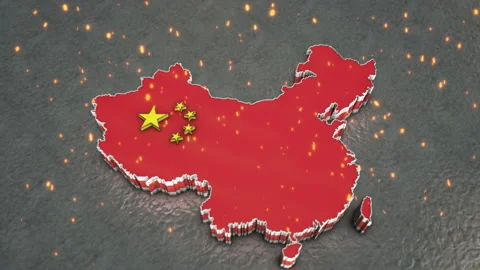 China Map red Stock Footage 149983622