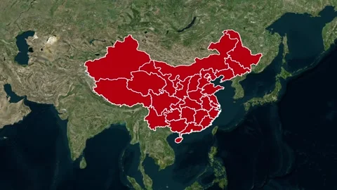 China Map Showing 34 Provincial Administrative Units  Animation 4K 库存影片 330383364