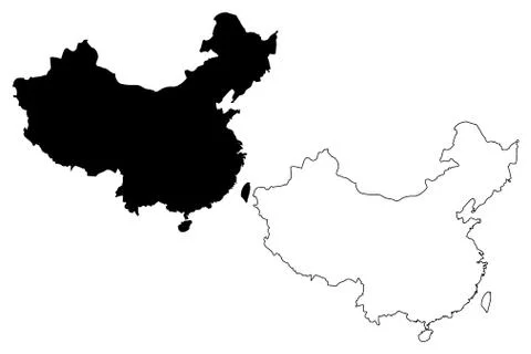 China map vector Stock Illustration