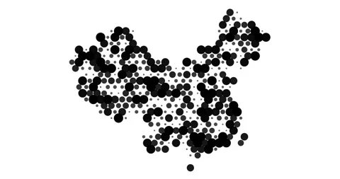 China Map Visualization With Breathing Dots Stock Footage 312356555